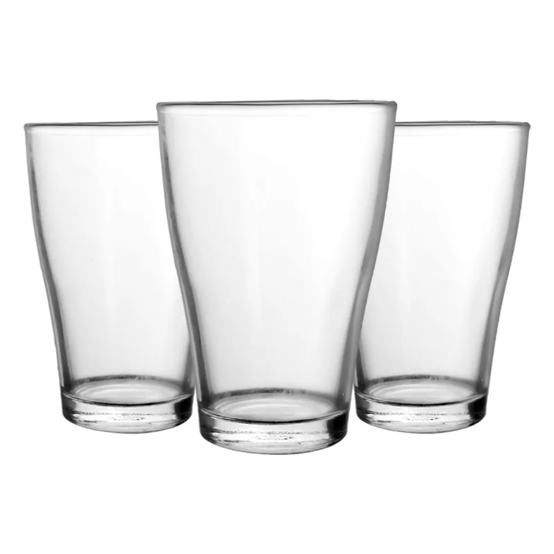Jogo de Copos Vidro 3pcs Útil Bazar 350ml