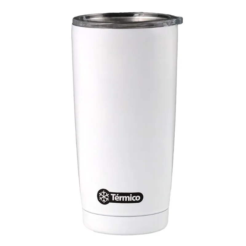 Copo Térmico Inox Branco Útil Bazar 500ml RF3108