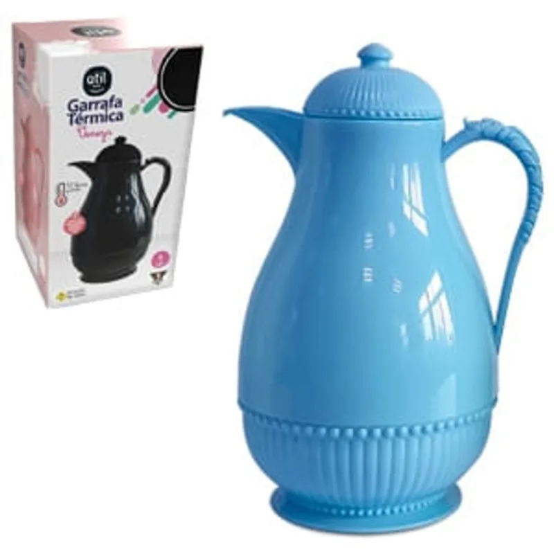 Garrafa Térmica Vintage Veneza Azul Útil Bazar 1L RF3116AZ