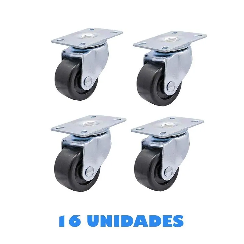 16 Rodízio Giratório Sem Trava Mini Rodinha Para Móvel 25mm