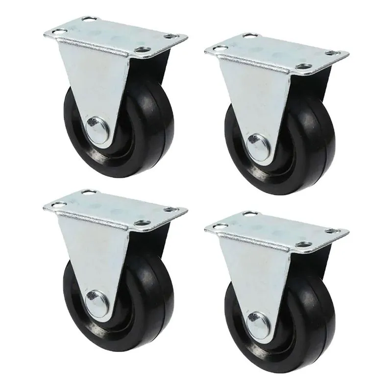 4 Mini Rodízios Para Móveis 25mm Fixo Sem Giro Sem Freio