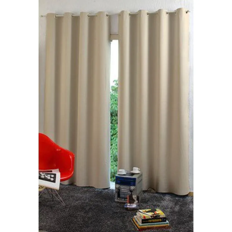 Cortina Corta Luz Blackout Marka Textil Dupla Face PVC Bege 2,80x2,30m