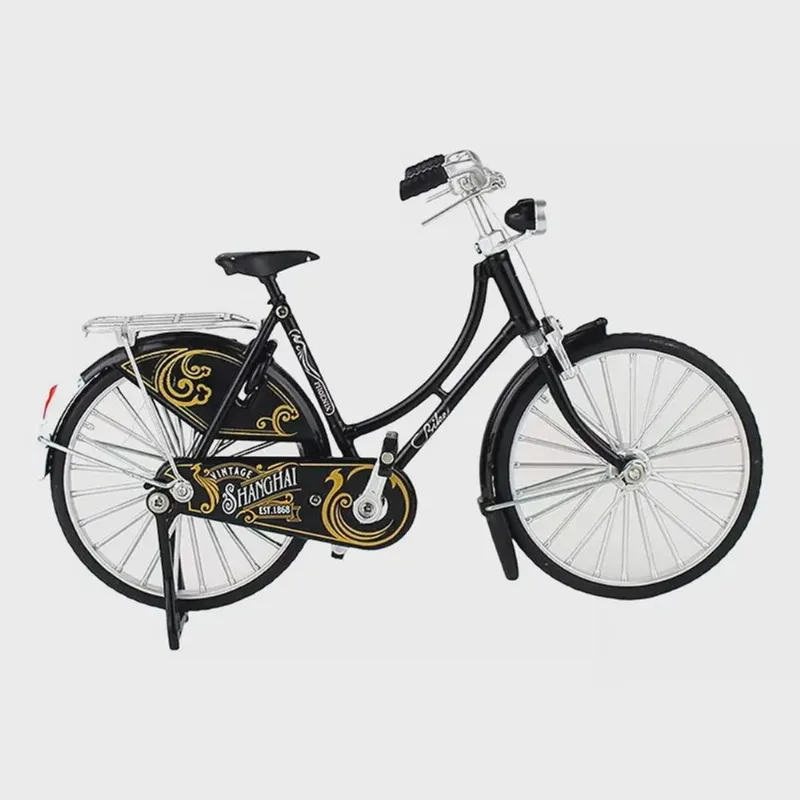Bicycle Retro Vintage Miniatura de Metal Colecionável 1:10 Preto 0818-9B pt - Dorémi