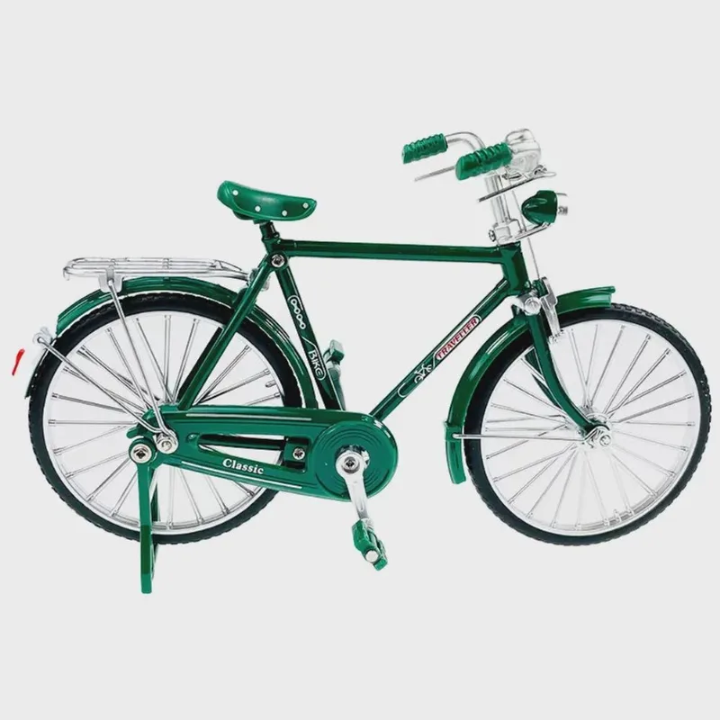 Bicycle Retro Vintage Classic Miniatura de Metal Colecionável 1:10 Verde 0818-10B vd - Dorémi