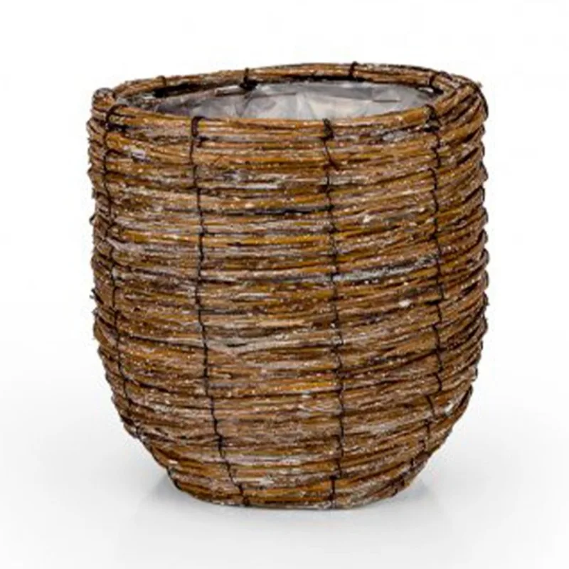 Cachepot Floral Atlanta Ninho Redondo Alto Para Jardim - Tamanho M