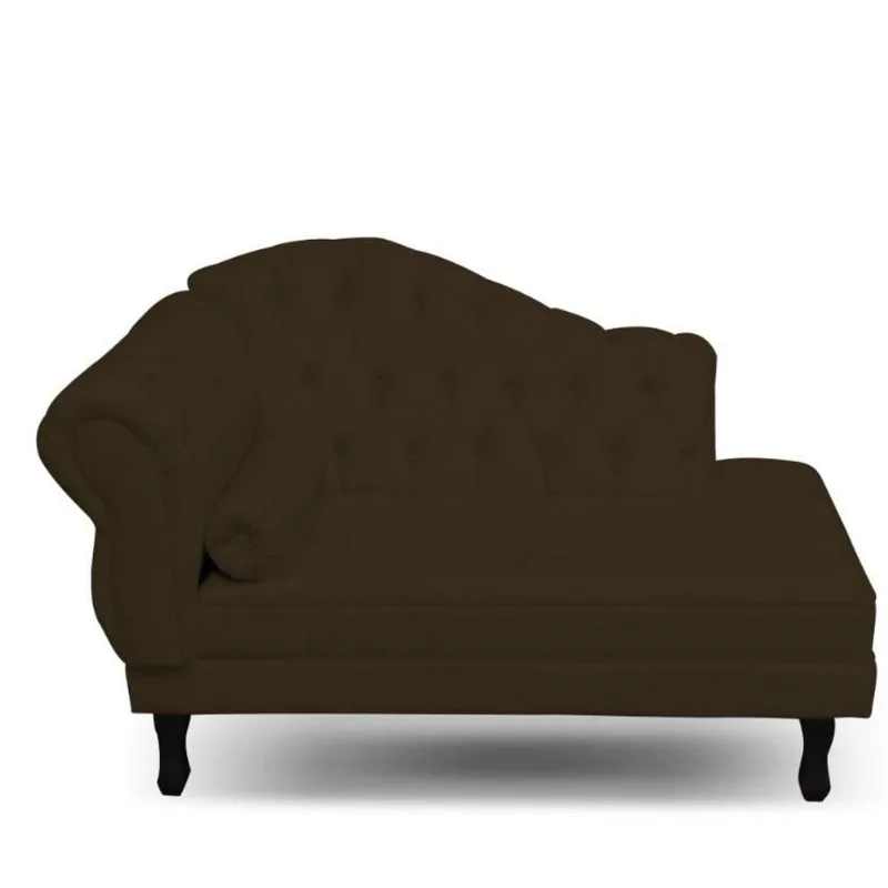 Divã Recamier Juliana 140Cm Lado Direito Suede Marrom