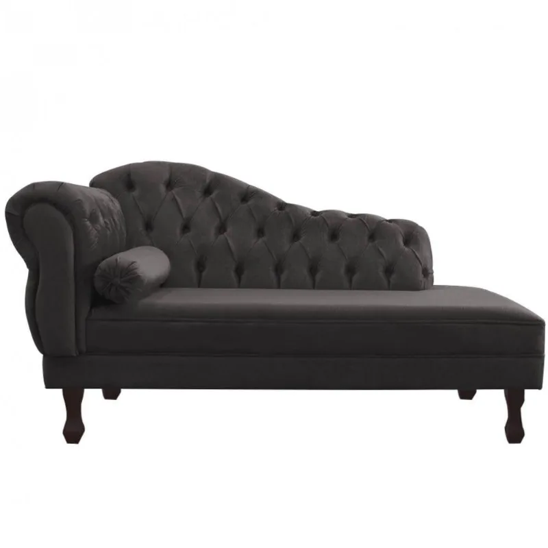 Divã Recamier Juliana 140Cm Lado Direito Suede Cinza