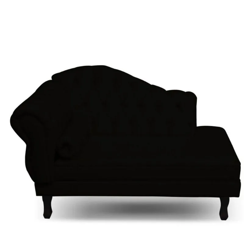 Divã Recamier Juliana 140Cm Lado Direito Suede Preto