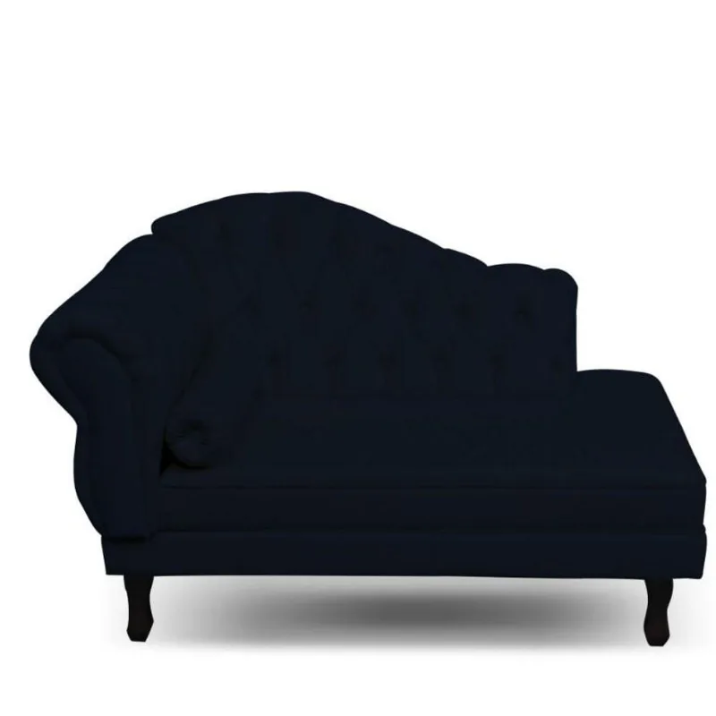 Divã Recamier Juliana 160Cm Lado Direito Suede Azul Marinho