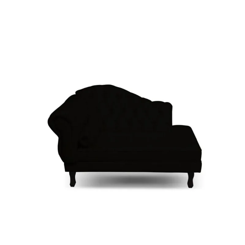 Divã Recamier Juliana 185Cm Lado Direito Suede Preto