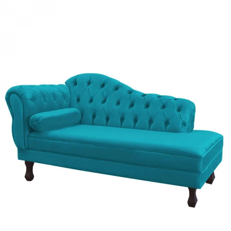 Divã Recamier Juliana 160Cm Lado Direito Suede Turquesa