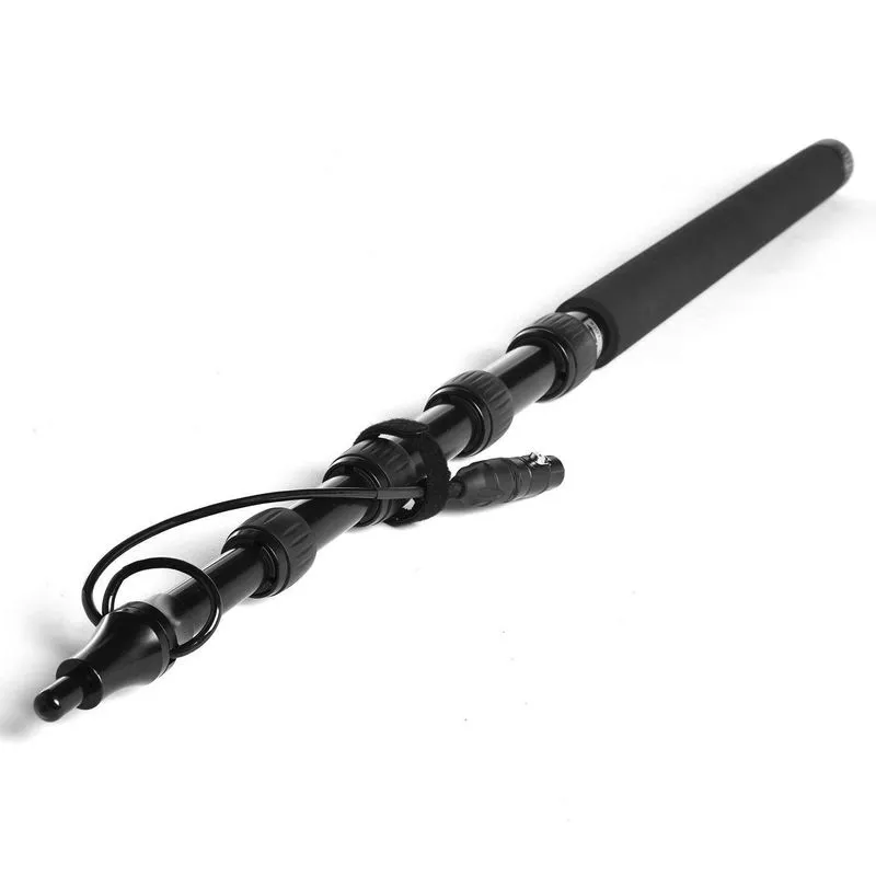 Vara De Boom Pole 3m Com Cabo Xlr Alumínio Preto