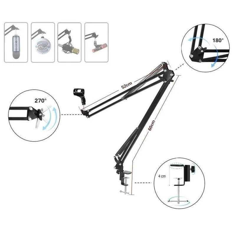 Pedestal Articulado,haste P/microfone P120,p220,at2020,c1