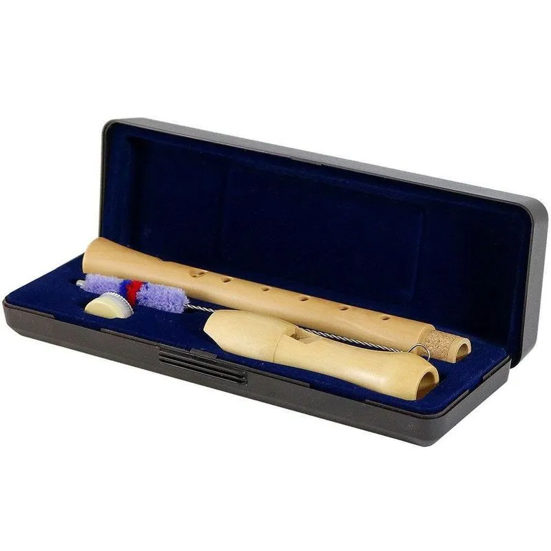 Flauta Doce De Madeira Dedilhado Barroco Com Estojo(Case)