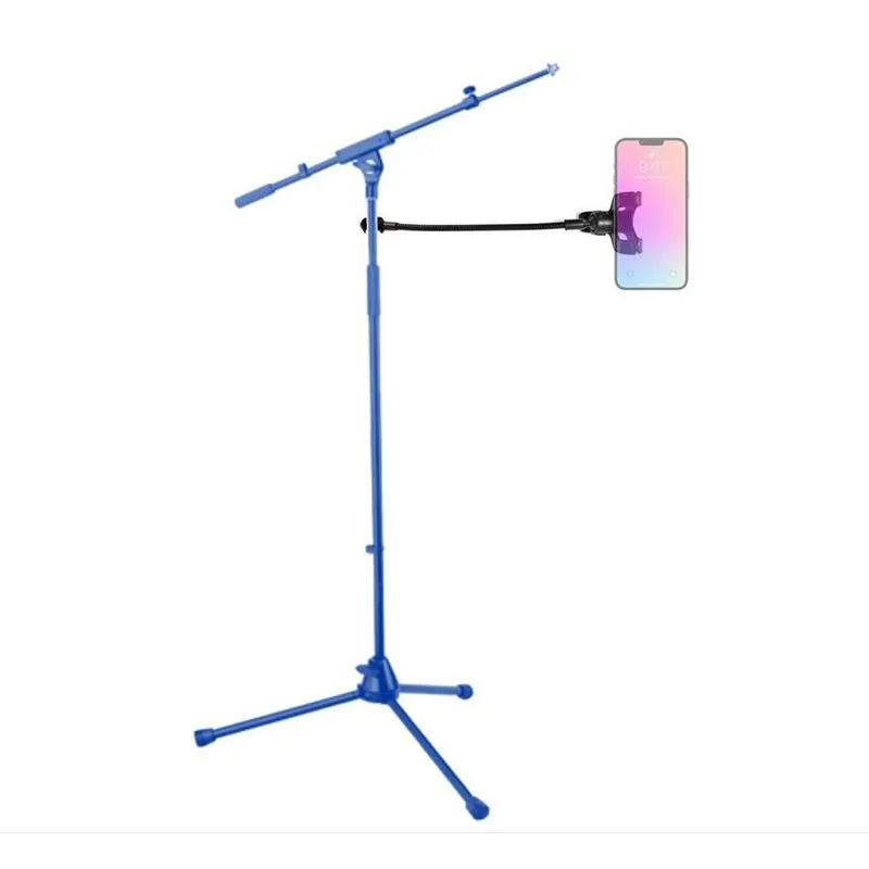 Suporte/clamp Universal P/celular Em Pedestal De Microfone