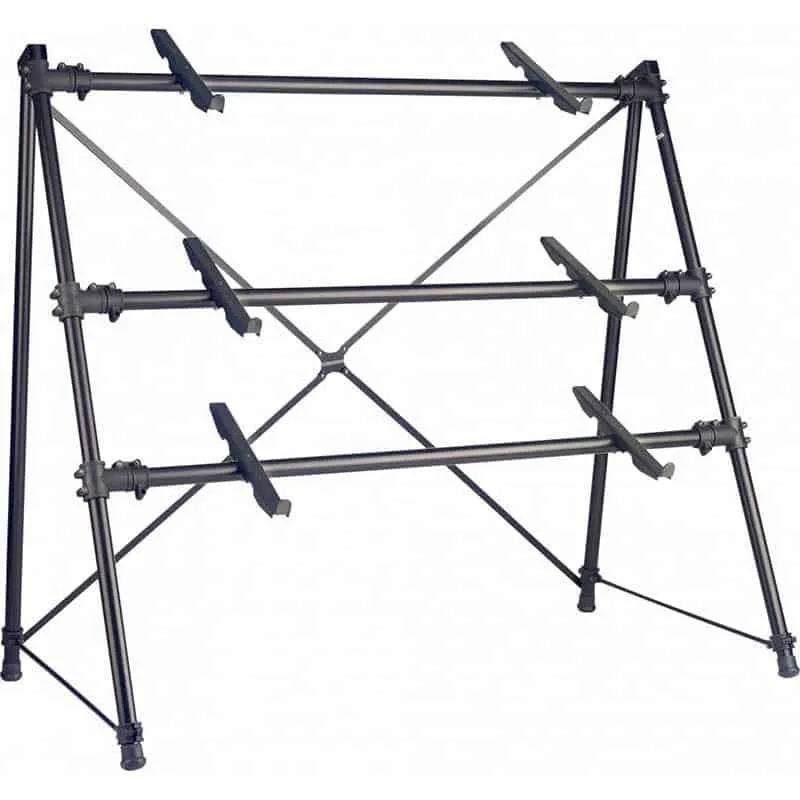 Estante Rack Suporte Torre Para 3 Teclados Notebook Preto