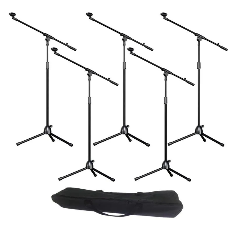 Kit 5 Pedestal Suporte Tripé Girafa P/microfone Dinâmico Bag