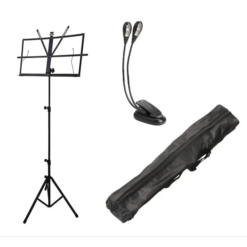Pedestal Suporte Estante Partitura C/bag,luminária 4 Leds