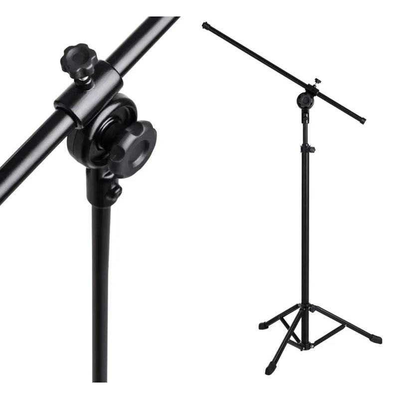 Pedestal Suporte Tripé Girafa Alumínio/aço P/microfone Vocal