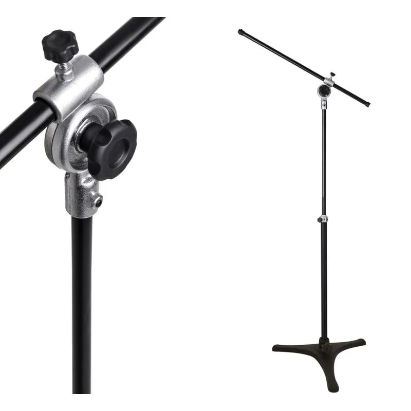 Suporte,pedestal Microfone,base De Ferro,telescópico,girafa