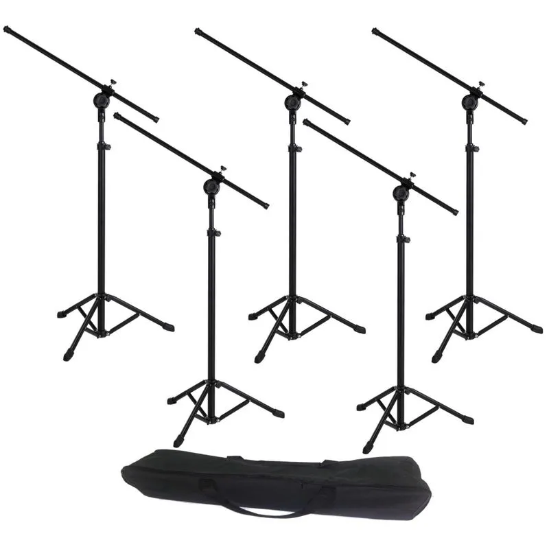 5 Pedestal Suporte Tripé Girafa Microfone Reforçado Alumínio