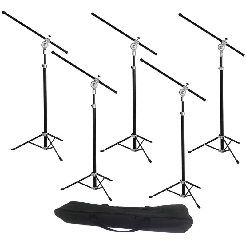 5 Pedestal Suporte Girafa P/microfone Vocal,alumínio C/bag