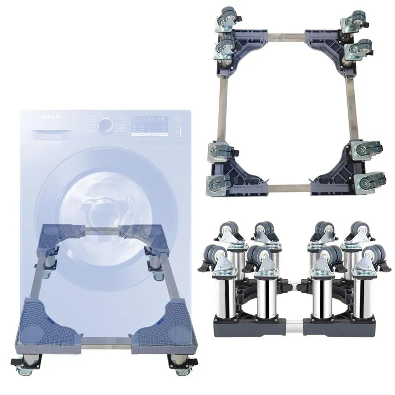 Base Suporte C/Rodas Para Lavadora Lava E Seca Samsung,cinza