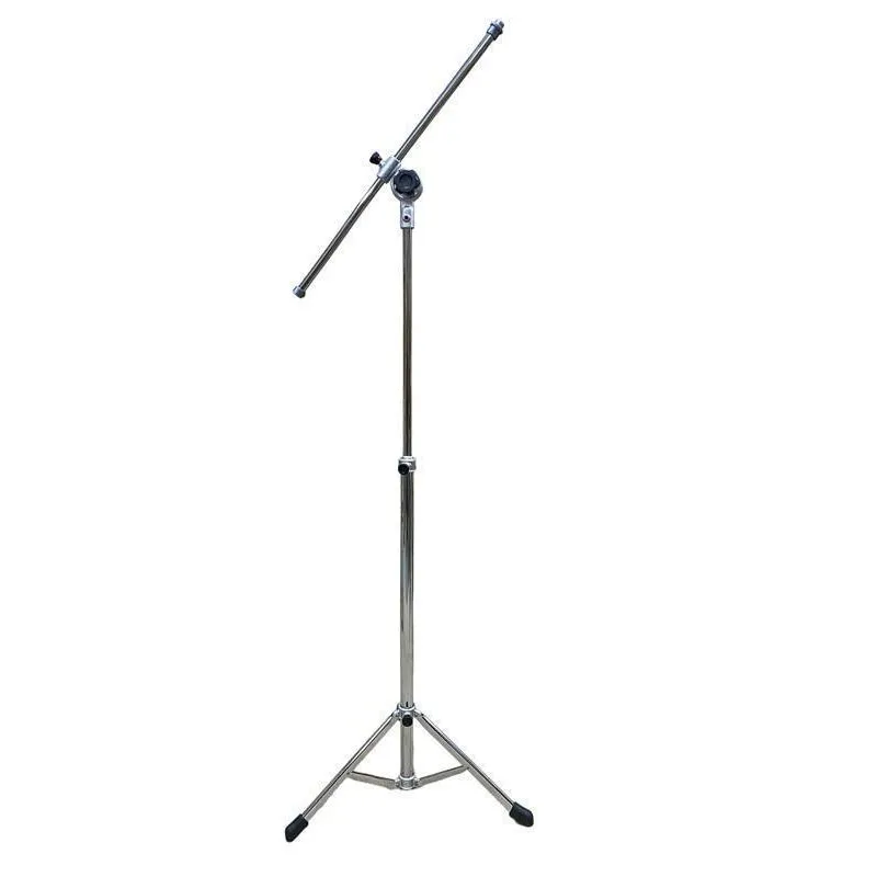 Pedestal Microfone Tripé Girafa Cromado Estúdio Show