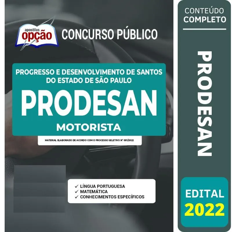 Apostila Concurso Prodesan Sp - Motorista