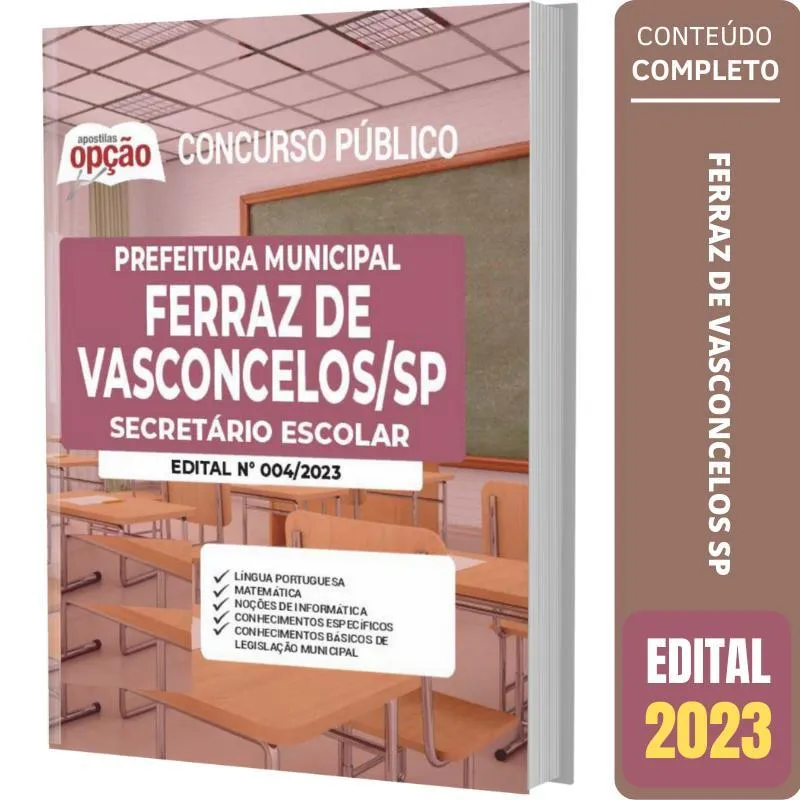 Apostila Concurso Ferraz De Vasconcelos - Secretário Escolar