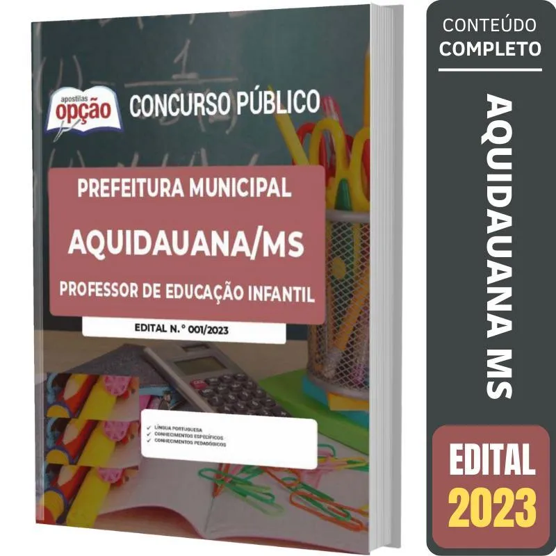 Apostila Aquidauana Ms 2023 - Professor De Educação Infantil