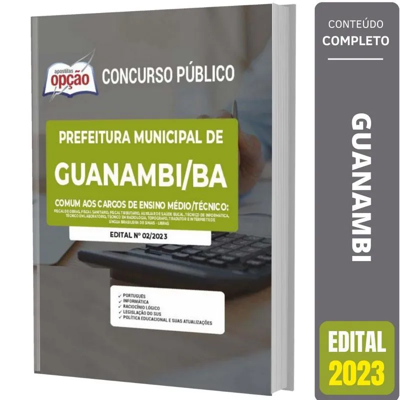 Apostila Concurso Guanambi Ba - Cargos Ensino Médio/técnico