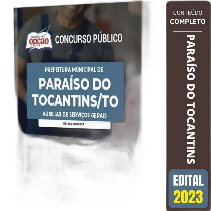Apostila Concurso Paraíso Do Tocantins Auxiliar De Serviços