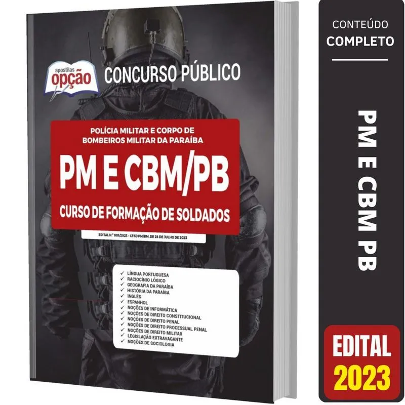 Apostila Pm Pb E Cbm Pb 2023 - Curso De Formação De Soldados