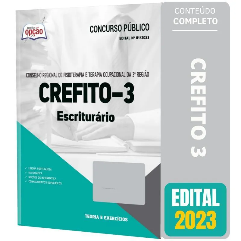 Apostila Concurso Crefito 3 2023 - Escriturário
