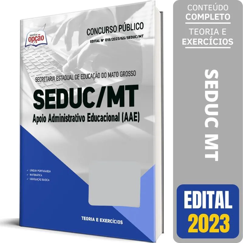 Apostila Seduc Mt 2023 Apoio Administrativo Educacional Aae