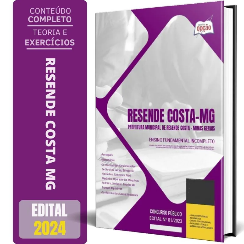 Apostila Prefeitura Resende Costa Mg 2024 Ensino Fundamental