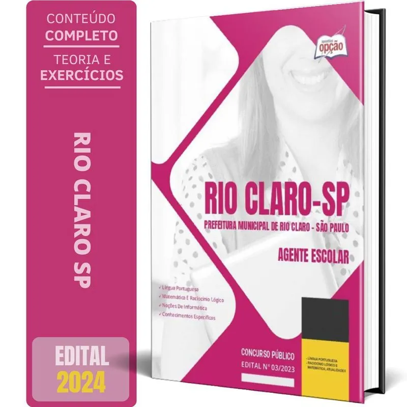 Apostila Prefeitura De Rio Claro Sp 2024 - Agente Escolar