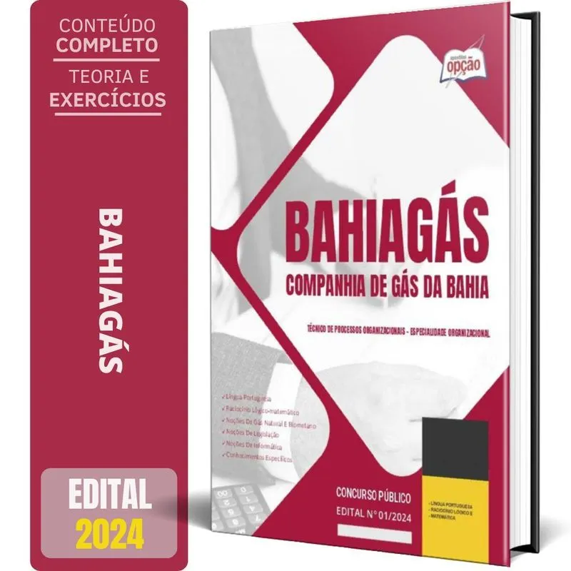 Apostila Bahiagas 2024 Técnico Processos Organizacionais