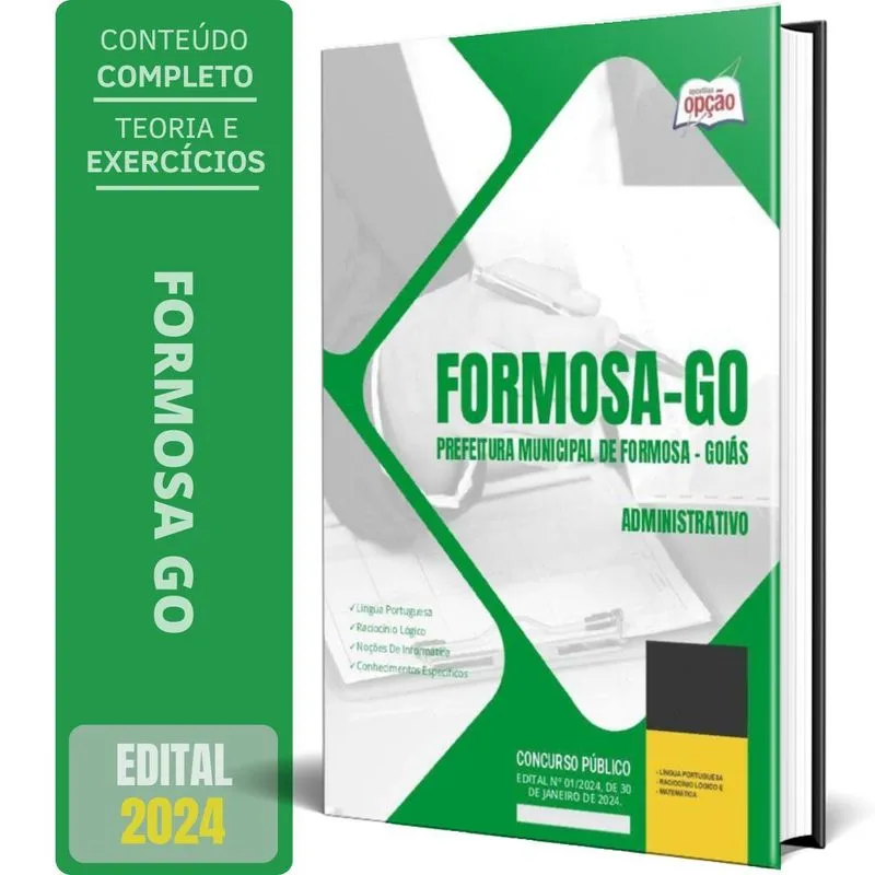Apostila Prefeitura De Formosa Go 2024 - Administrativo
