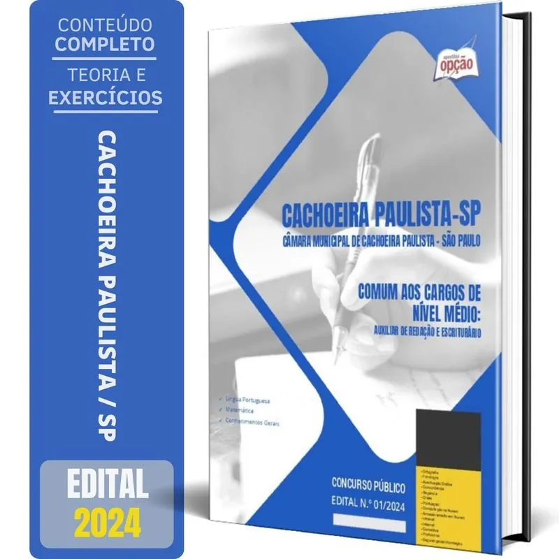 Apostila Câmara Cachoeira Paulista Sp 2024 Comum Aos Cargos