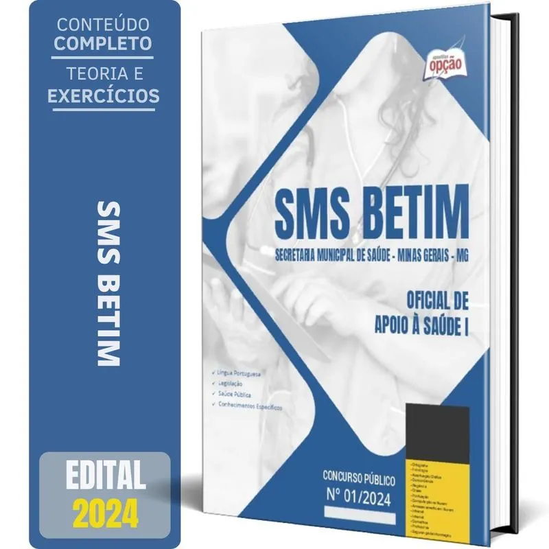 Apostila Sms Betim Mg 2024 - Oficial De Apoio À Saúde I