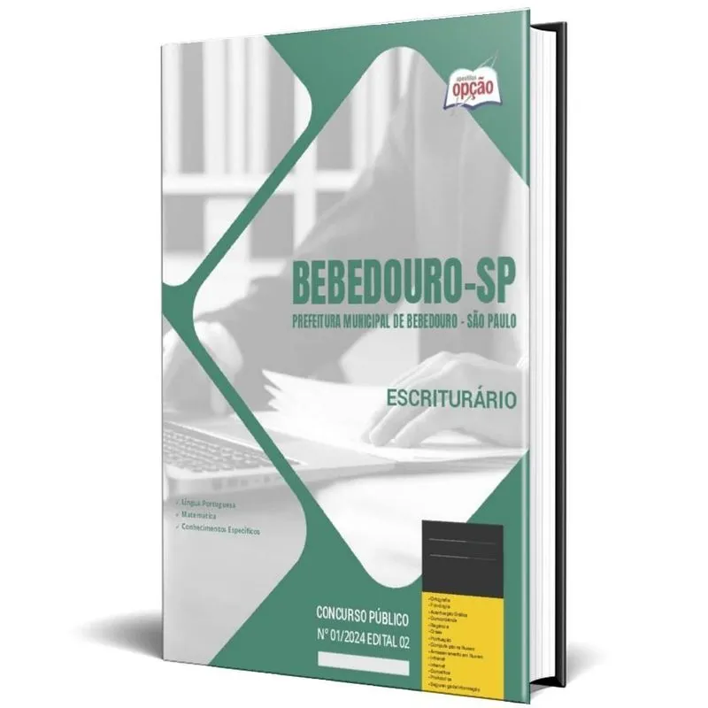 Apostila Prefeitura De Bebedouro Sp 2024 - Escriturário