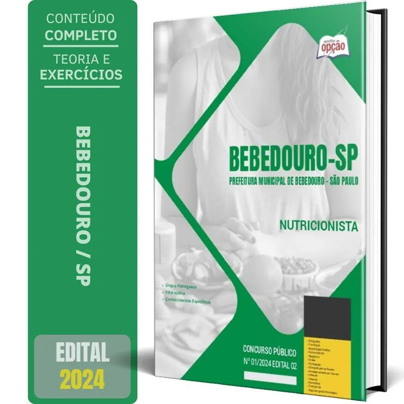 Apostila Prefeitura De Bebedouro Sp 2024 - Nutricionista