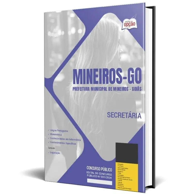Apostila Prefeitura De Mineiros Go 2024 - Secretária