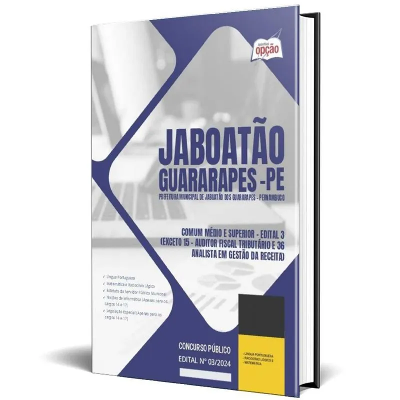 Apostila Prefeitura Jaboatão Dos Guararapes Pe 2024 Comum
