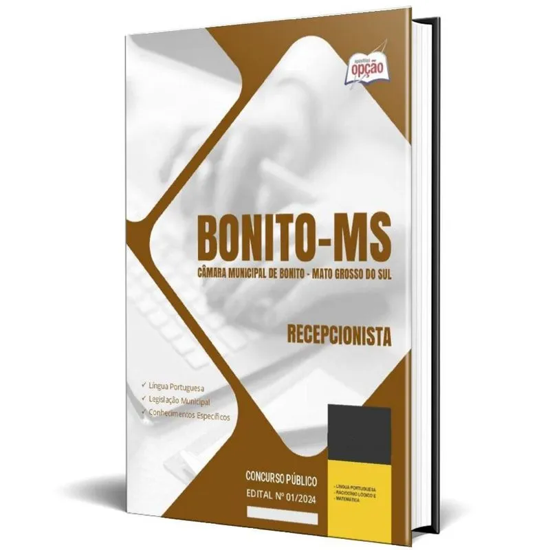Apostila Câmara De Bonito Ms 2024 - Recepcionista