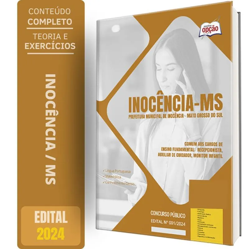 Apostila Prefeitura Inocência Ms 2024 Comum Aos Cargos