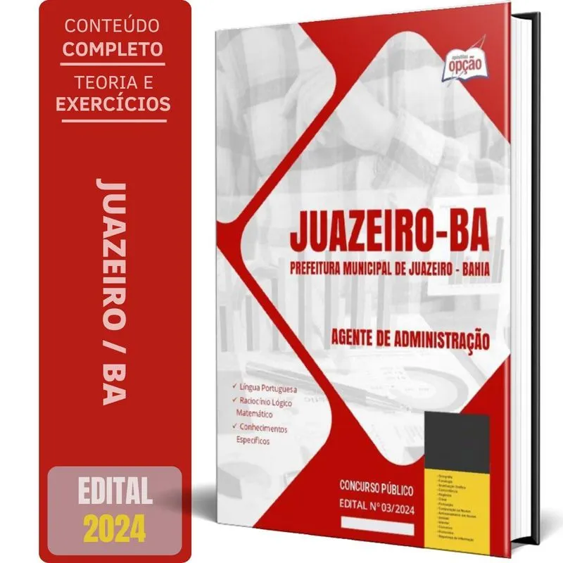 Apostila Prefeitura Juazeiro Ba 2024 - Agente Administração