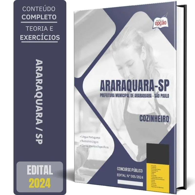 Apostila Prefeitura De Araraquara Sp 2024 - Cozinheiro